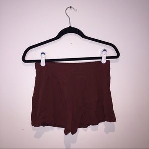Maroon Chiffon Shorts
