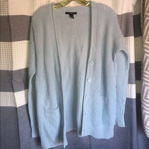 Forever 21 baby blue sweater cardigan.