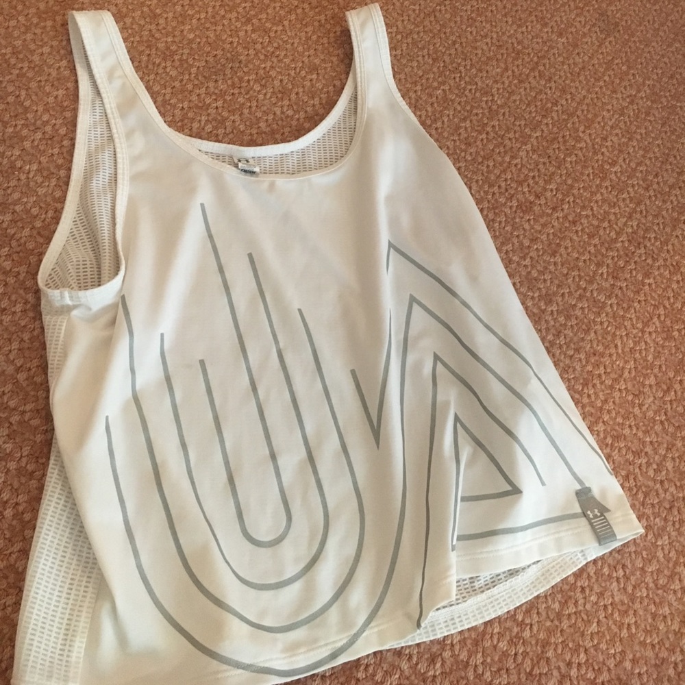 White Under Armour Workout Tank