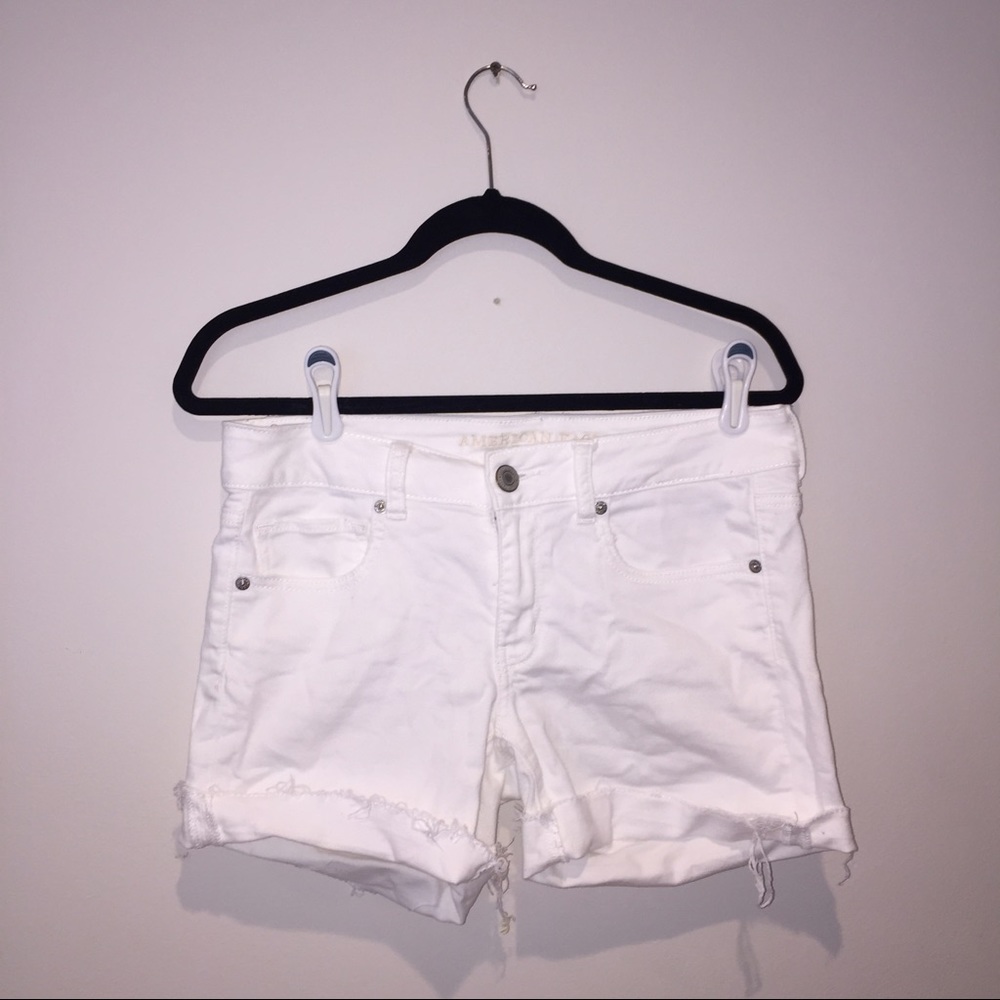 White denim shorts