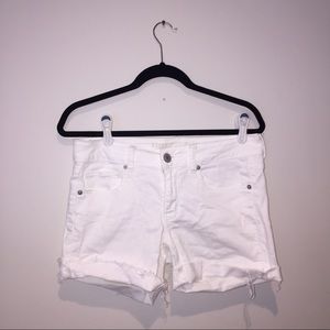 White denim shorts
