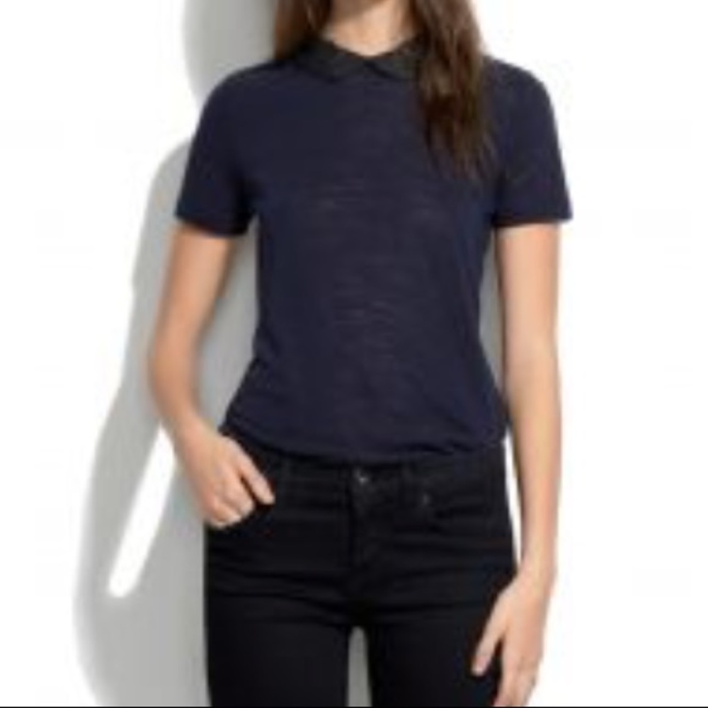 Madewell peter pan collar tee shirt xs