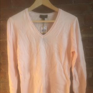 Aqua pink cashmere sweater in M