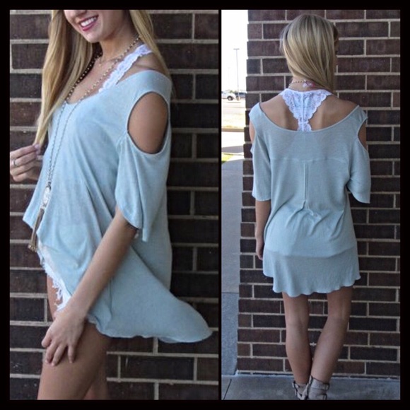 FREE PEOPLE IVORY TUNIC COLD OFF THE SHOULDERS TOP - Picture 4 of 8