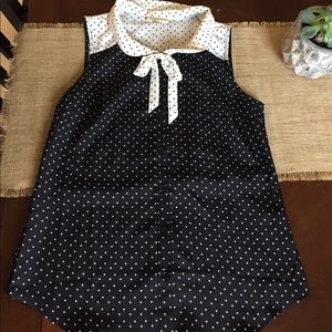 Black and white polka dot tank top