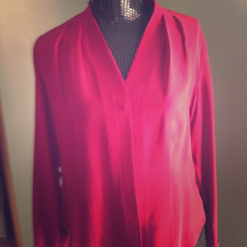 Talbots Red All-Silk Blouse