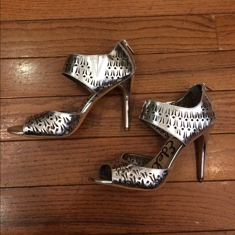 Sam Edelman Alva Silver Metallic Heels