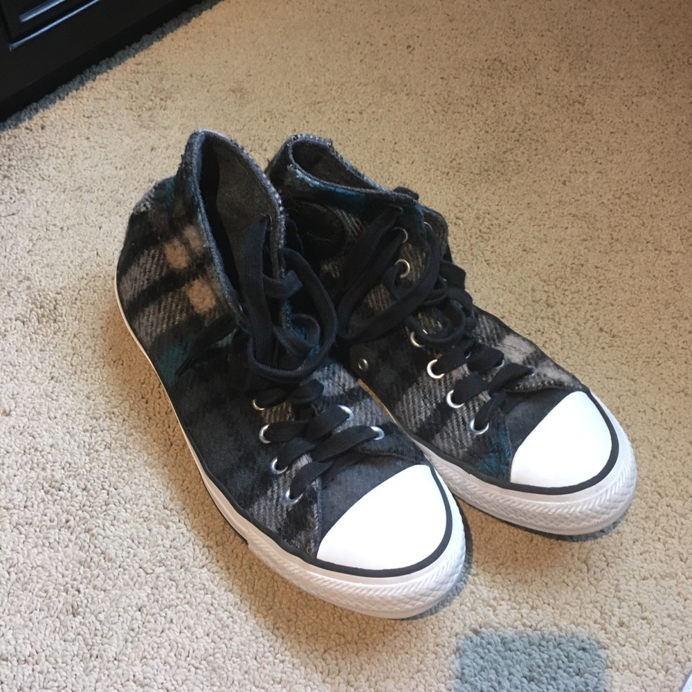 Converse x Woolrich High Top Plaid Shoes
