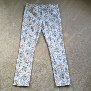 Jordache floral print skinny jeans Sz 10. Stretch.