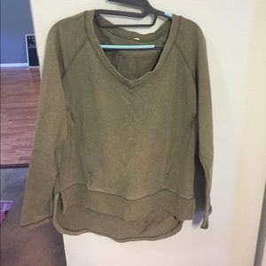 Olive green Lululemon hi-low sweatshirt