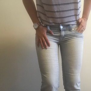 Seven7 Size 28 Skinny Railroad Striped Pants