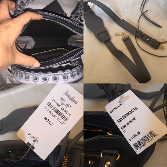 Balenciaga Classic Mini City Nylon Tote Bag, Grey - Picture 7 of 8