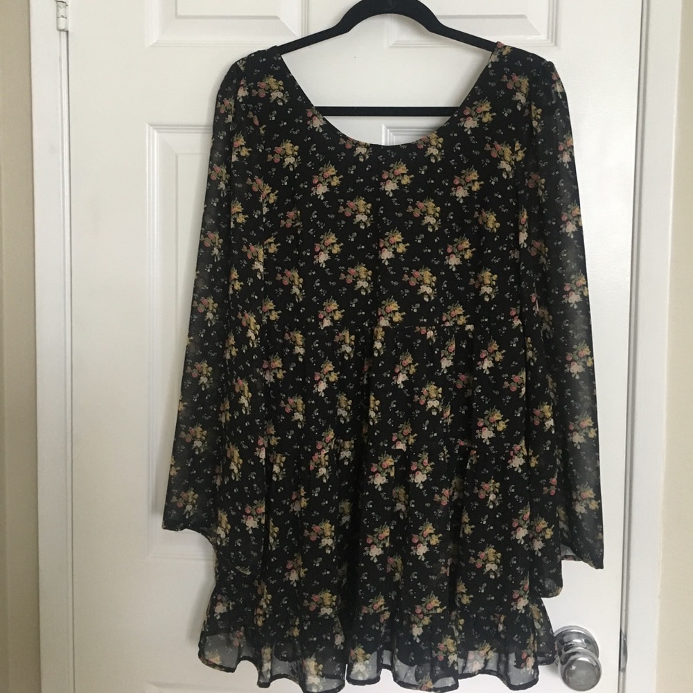 Black floral dress