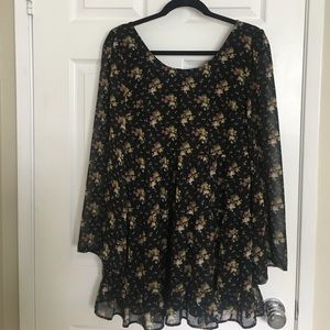 Black floral dress