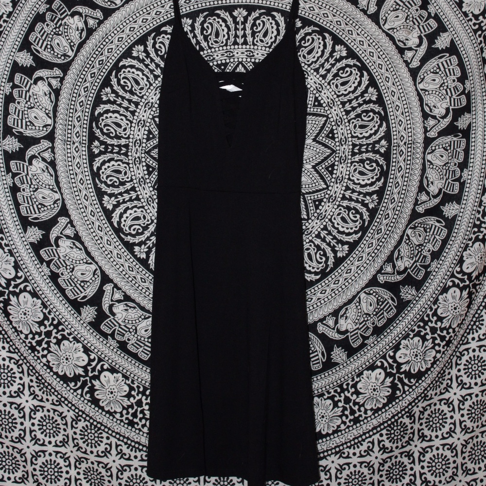Black dress with open chest detail