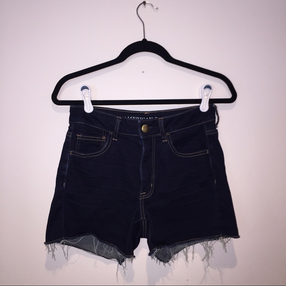 Dark wash high waisted jean shorts