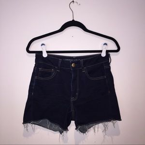 Dark wash high waisted jean shorts