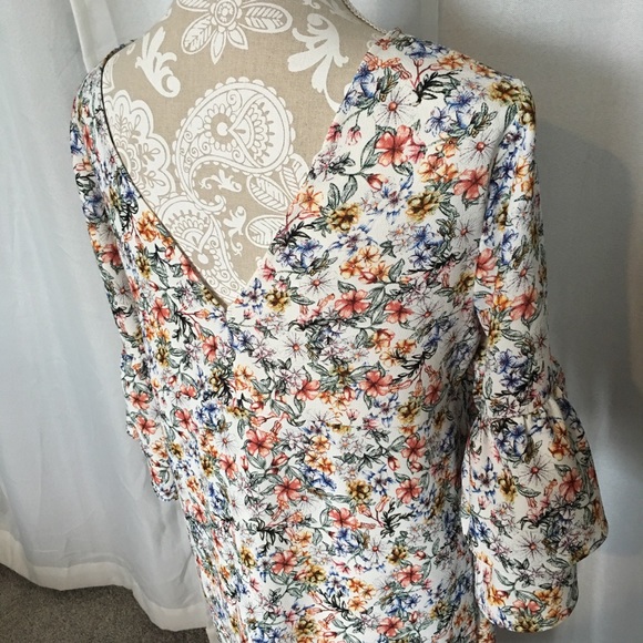 Floral Print Dress with Frilled Sleeves - Picture 6 of 7