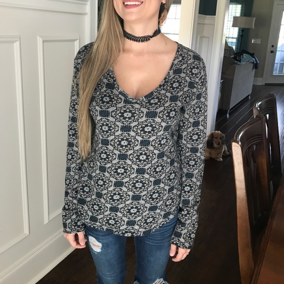 Urban Outfitters Tops - Long Sleeve Printed Shirt - Urban Outfitters