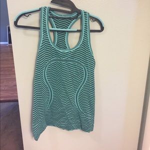 Teal and black Swiftly razorback tank- Lululemon