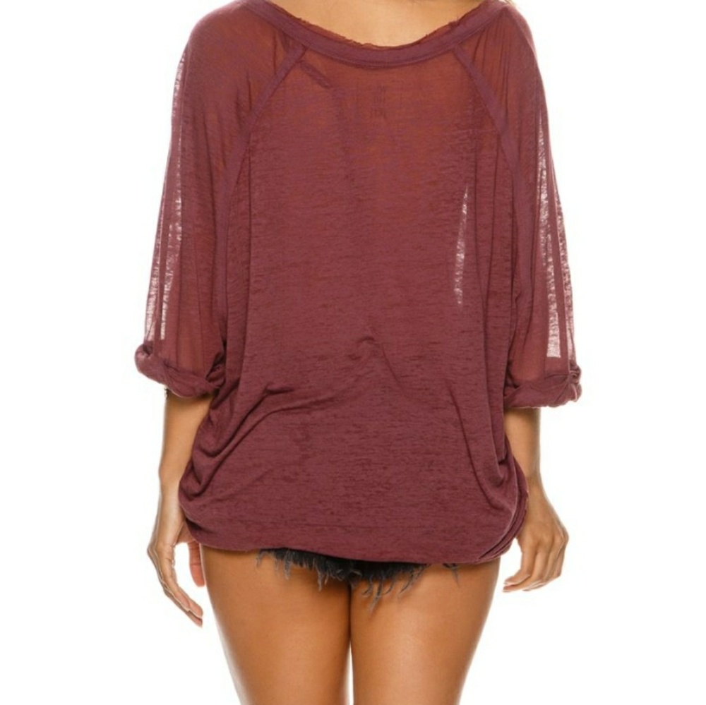 Free People Top Maroon - Picture 4 of 5