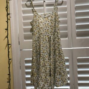 Yellow flower sun dress