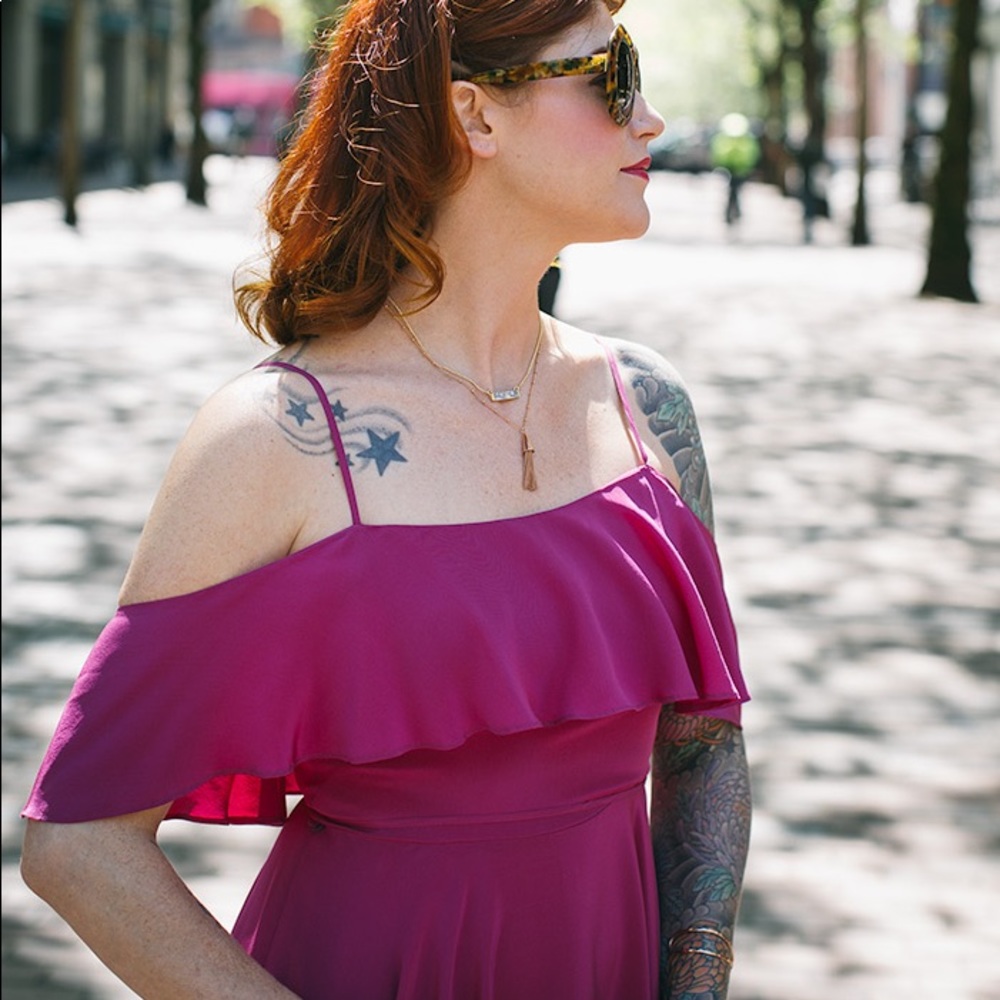 NWOT CeCe Pink Cold Shoulder Dress