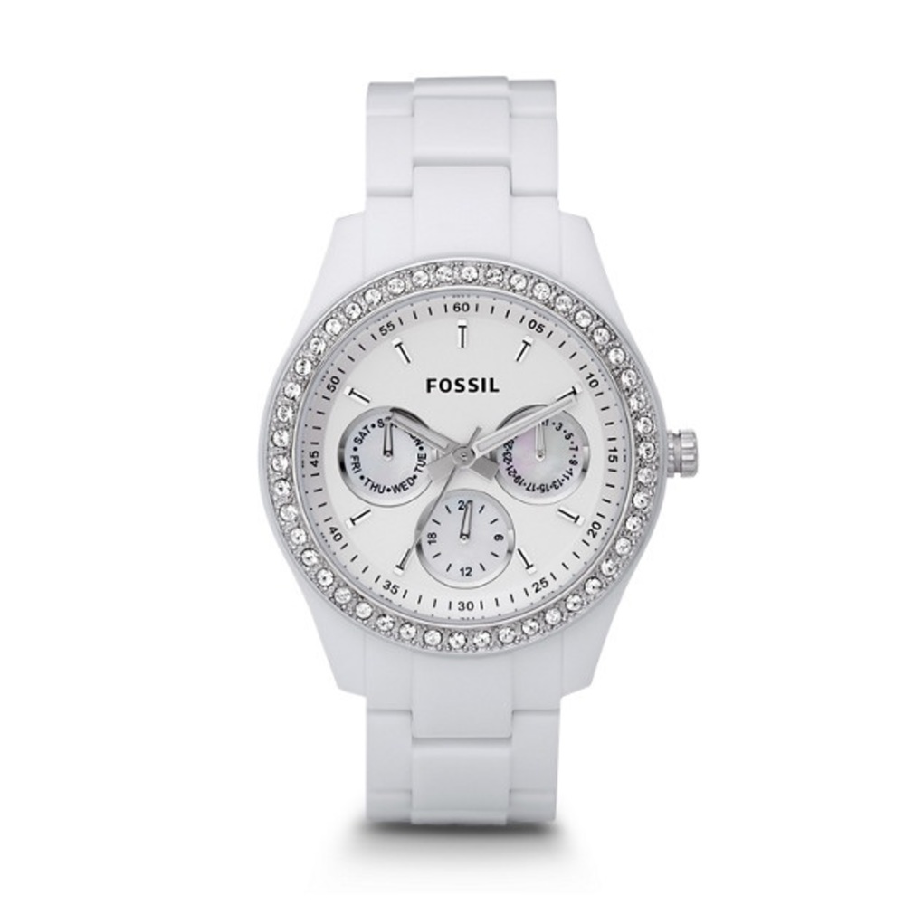 WHITE FOSSIL WATCH