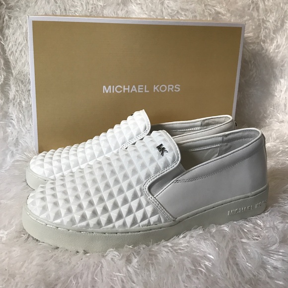NWT Michael Kors Pratt White Leather Slip On - Picture 2 of 8