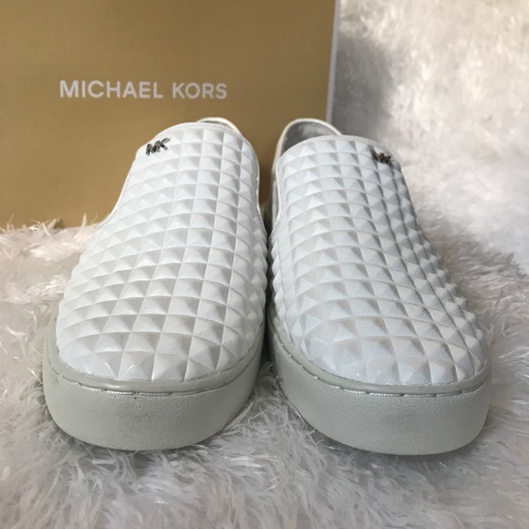 NWT Michael Kors Pratt White Leather Slip On - Picture 3 of 8