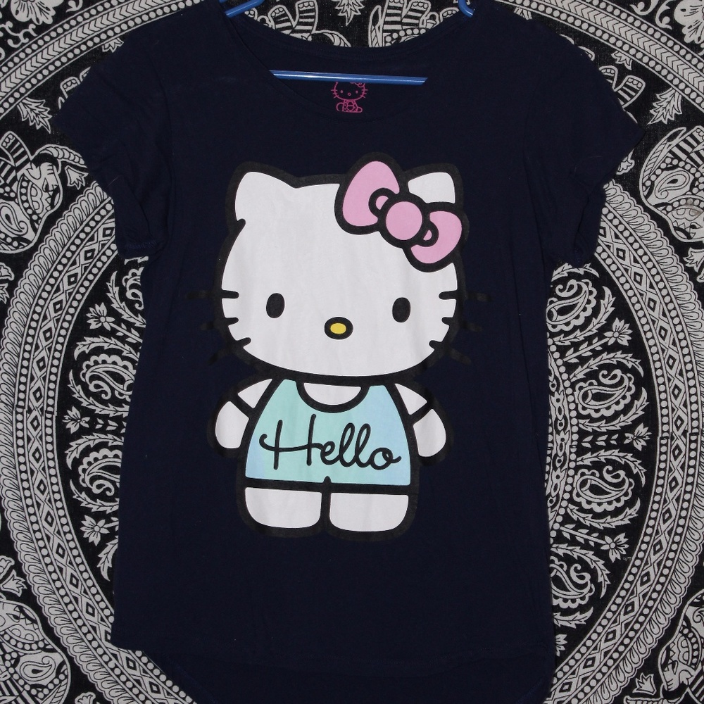 Blue hello kitty shirt