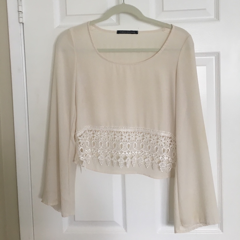 Foreign Exchange Bell Sleeve Crop Top