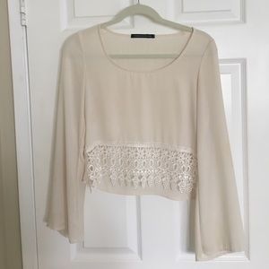 Foreign Exchange Bell Sleeve Crop Top