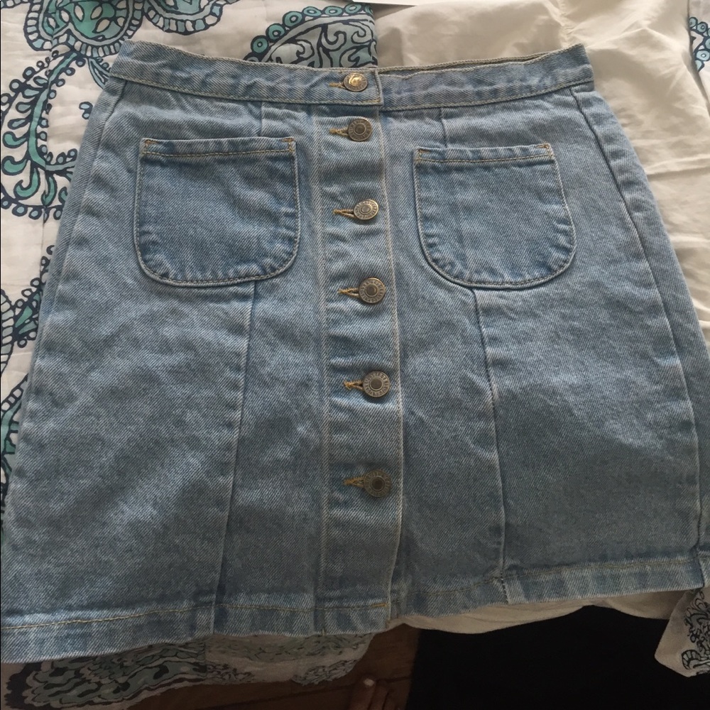 brandy melville denim button skirt