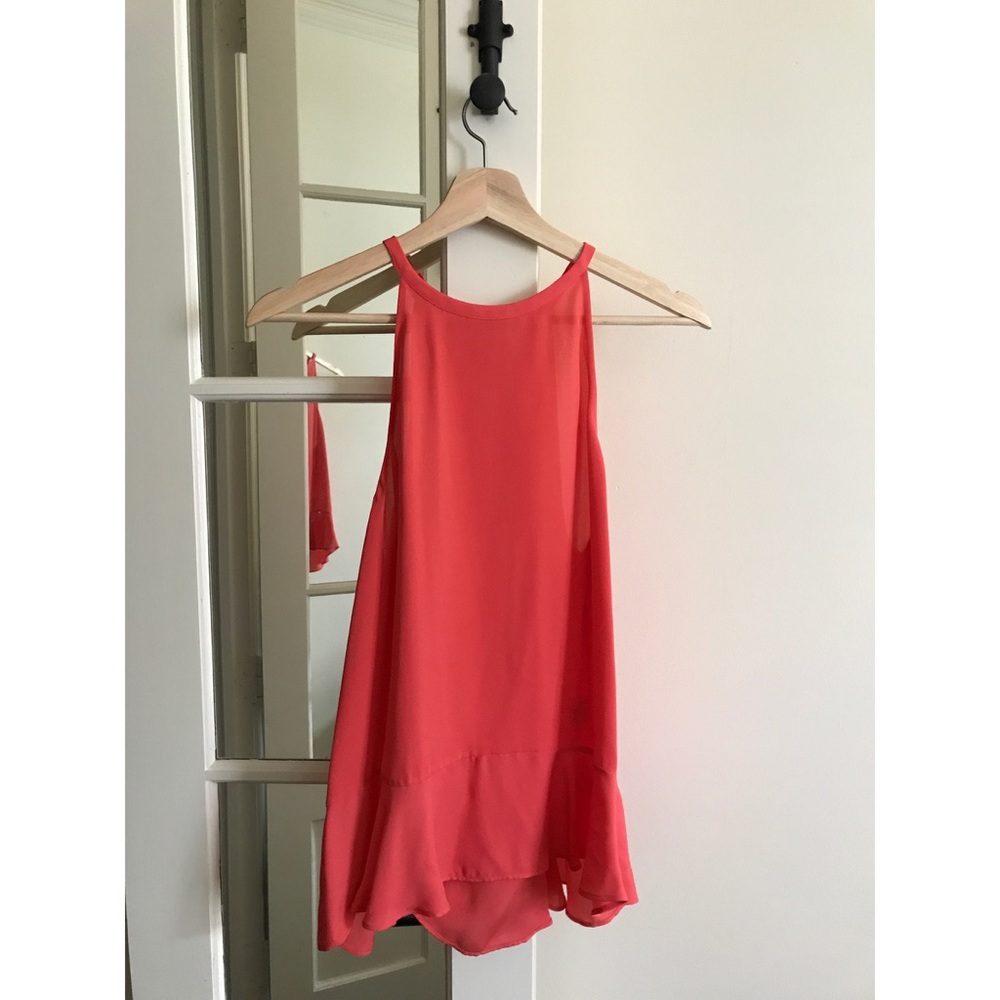 Silk peplum high neck tank top from DVF