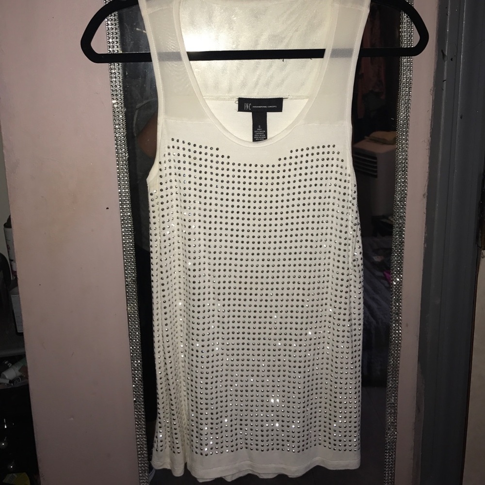 INC Embellished tank top White size small