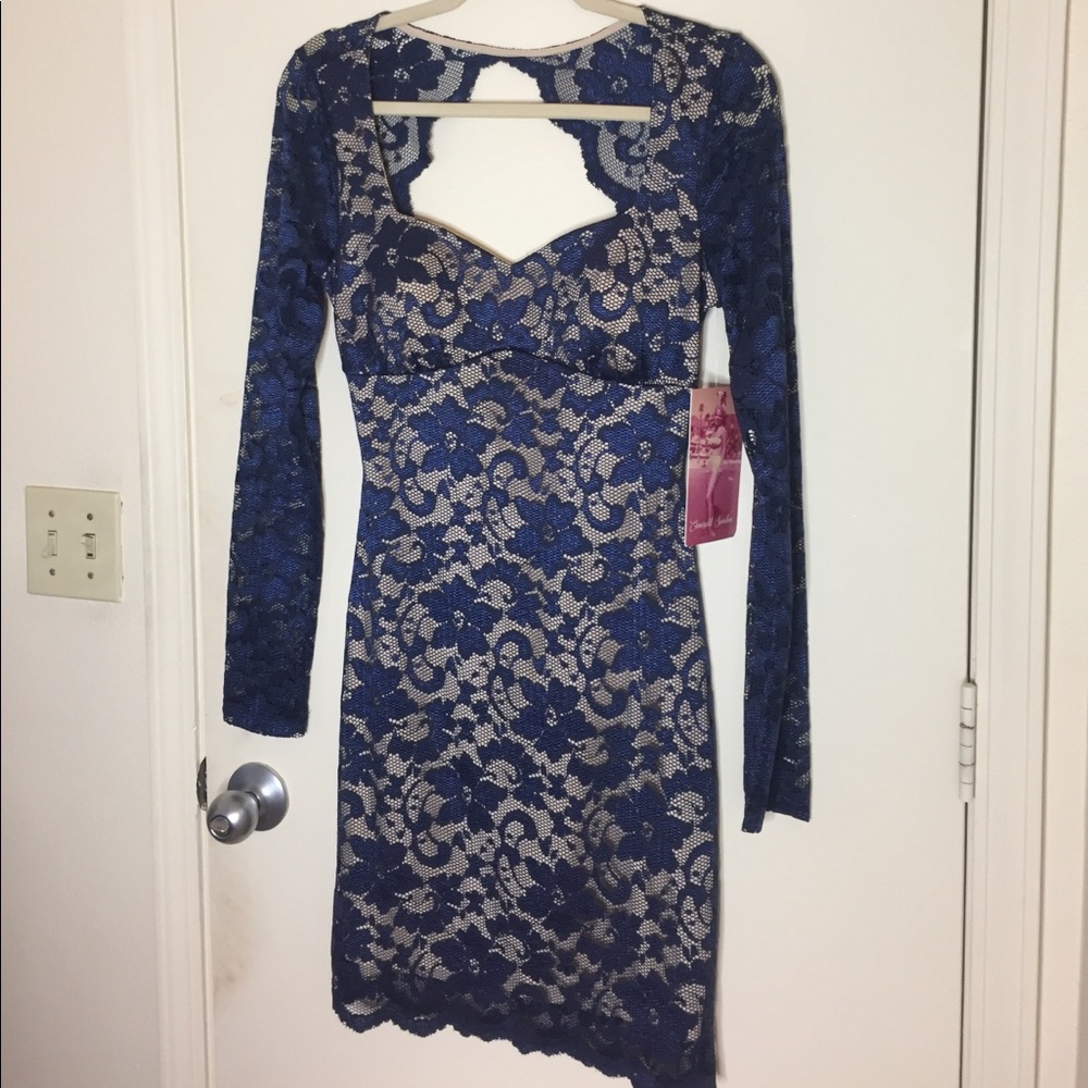 Navy blue and nude/cream lace dress! NEW WITH TAG!
