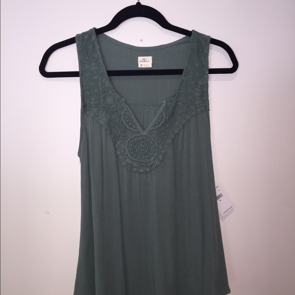 Green tank blouse