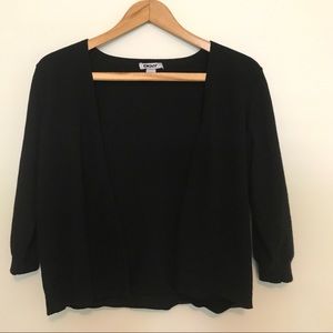 DKNY black button-less cardigan