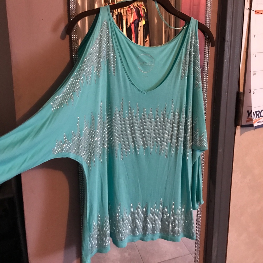 INC Off the shoulder Embellished shirt