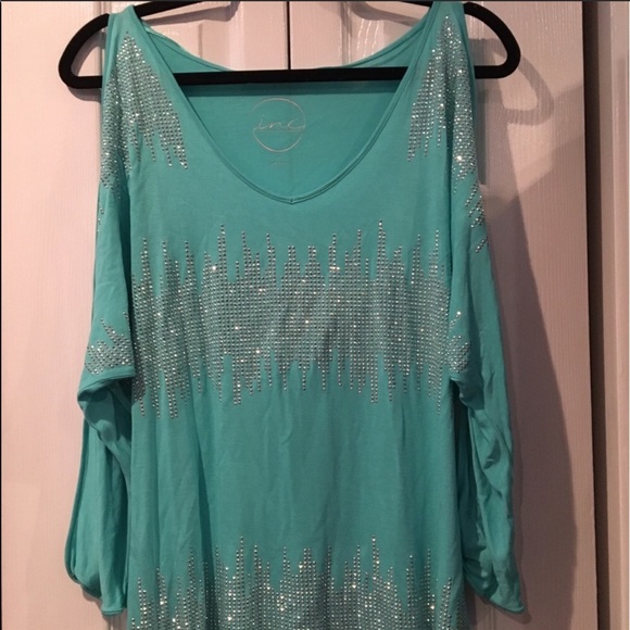 INC Off the shoulder Embellished shirt - Picture 2 of 5