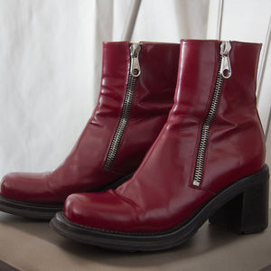 Punk Patent Red Leather Free Lance Ankle Boots 8.5