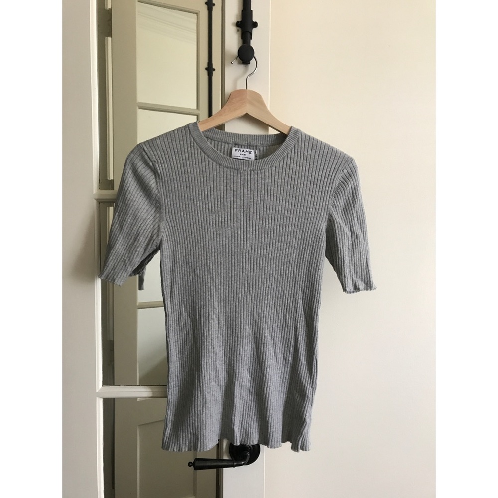 Cotton crew neck short sleeve sweater from Frame
