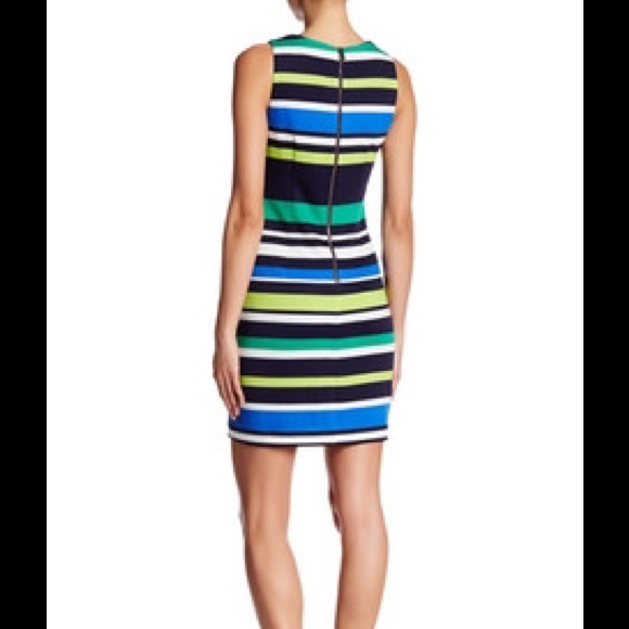 Vince Camuto embellished neckline stripe dress - Picture 5 of 6