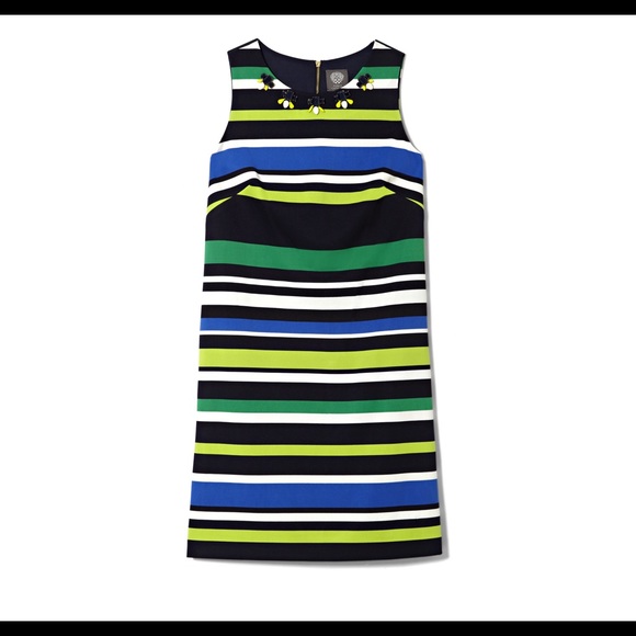 Vince Camuto embellished neckline stripe dress - Picture 6 of 6