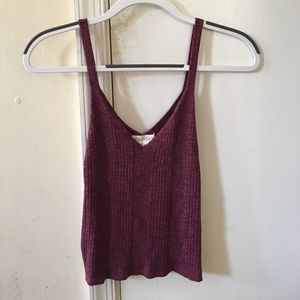 Marled knit crop top
