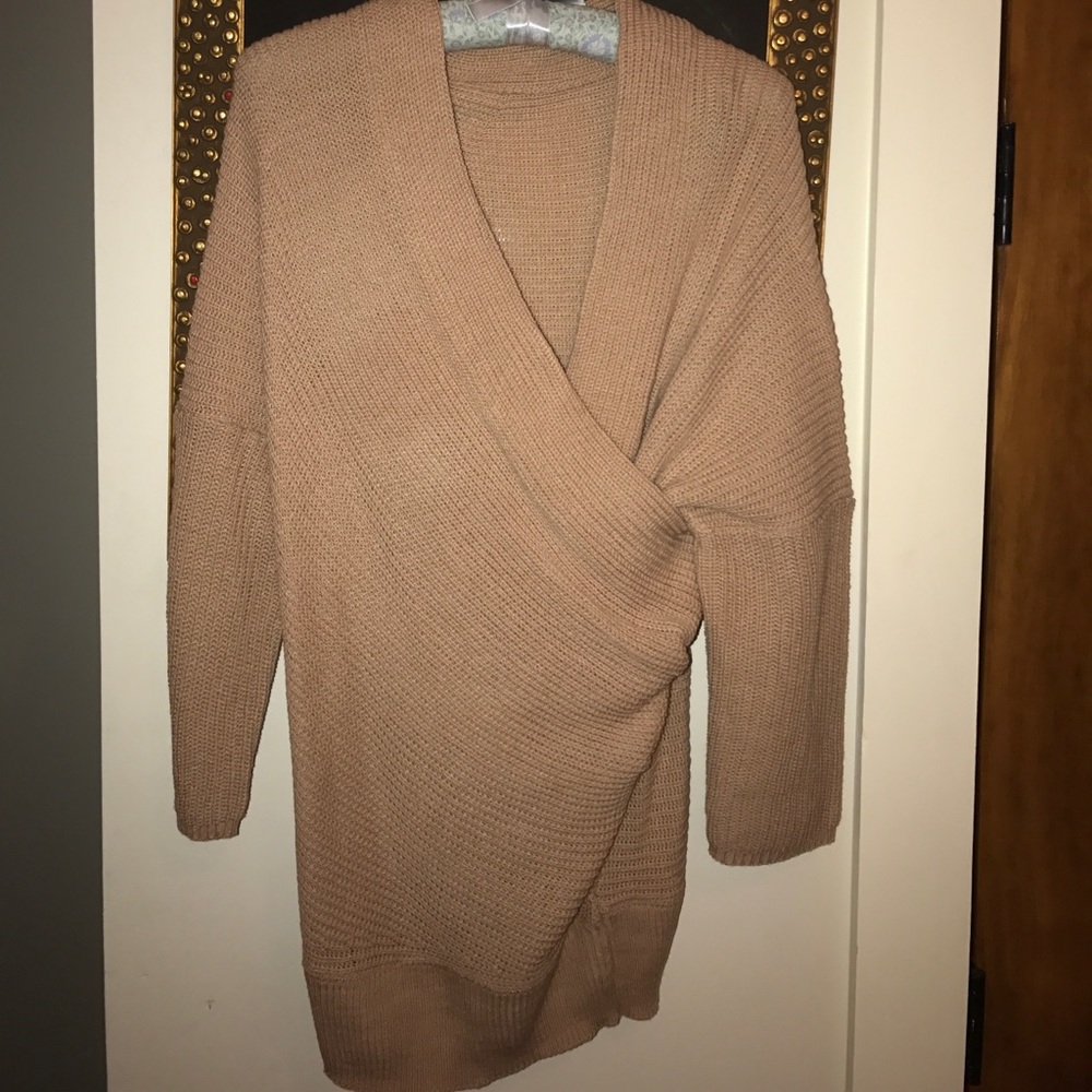 Overlay Tan Sweater