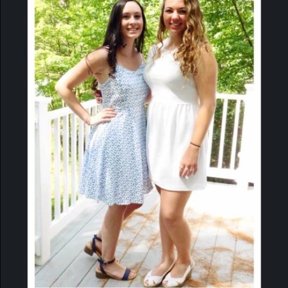 Cute summer blue and white patterned dress