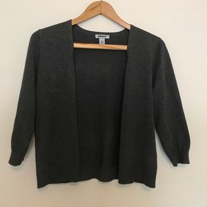 DKNY gray button-less cadigan