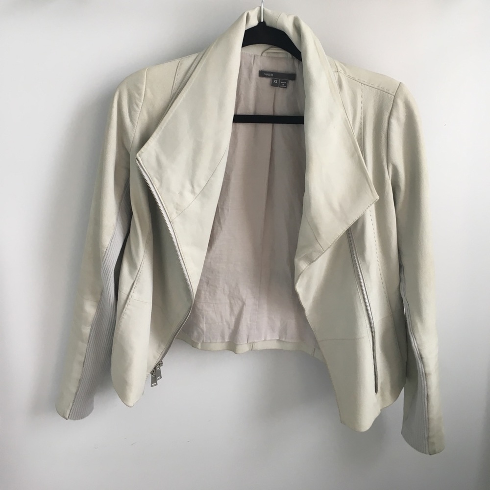 Vince cream leather jacket